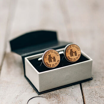 'Uncle Since…' Personalised Bear Cufflinks For Uncle, 3 of 5