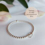 Sterling Silver 925 Personalised Heart Charm Stretch Bead Bracelet, thumbnail 1 of 8