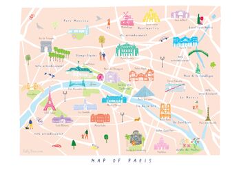 Personalised Map Of Paris Illustrated Art Print, 3 of 4