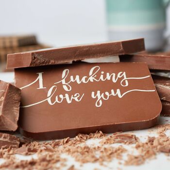 I Fucking Love You Handmade Belgian Chocolate Bar, 4 of 10
