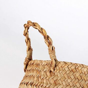 Woven Seagrass Belly Basket For Storage Laundry Picnic, 6 of 7