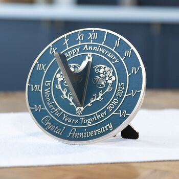 15th Crystal Anniversary Sundial Gift Celebration Present, 4 of 5
