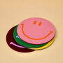 Set Of Four Happy Face Leather Coasters, thumbnail 3 of 4