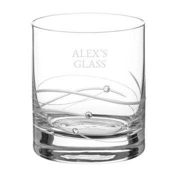 Personalised Flowing Wave Crystal Glass Tumbler With Crystals, 5 of 5