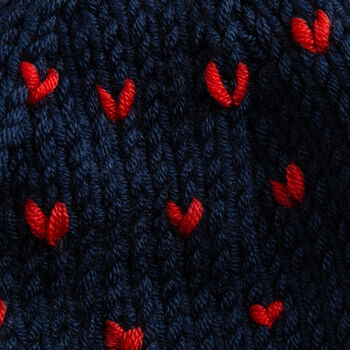 Heart Hat Easy Knitting Kit Valentines Navy, 5 of 7