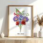 Personalised Birth Flower Mum’s Bunch Print, thumbnail 1 of 12