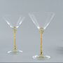 Pair Of 24ct Gold Filled Stem Cocktail Glasses, thumbnail 1 of 6