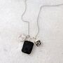 The Trio Black Onyx Necklace, Silver, thumbnail 1 of 9