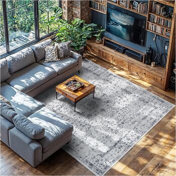 Washable Rug Living Room Carpet Oriental Short Pile Rug, 5 of 12