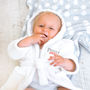 Personalised Soft Baby Dressing Gown In White, thumbnail 5 of 10