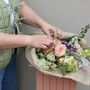 Seasonal Fresh Flowers In Coffee Sack Wrap, thumbnail 5 of 8