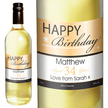 Personalised Happy Birthday White Wine, 2 of 5