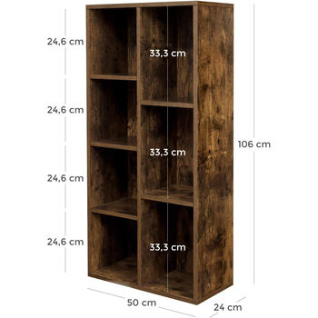 Bookcase Cube Storage Unit Shelf Brown Wooden, 6 of 8