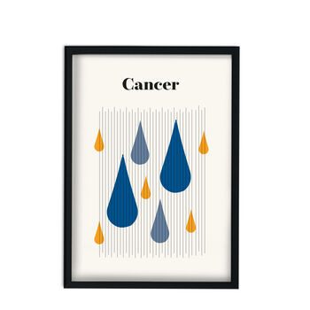 Cancer Zodiac Star Sign Giclée Retro Art Print, 2 of 2