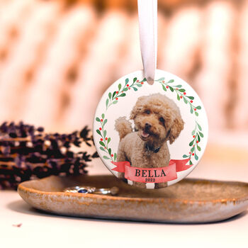 Personalised First Christmas Dog Bauble Tree Decoration, 8 of 12