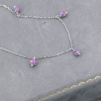 Delicate Purple Opal Beaded Charm Bracelet, 3 of 10