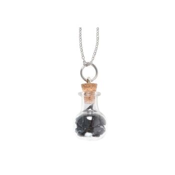 Black Obsidian Crystal Chip Potion Bottle Necklace, 4 of 4