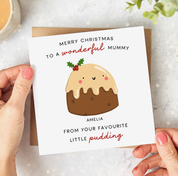 'Mummy Little Puddings' Personalised Christmas Card, 2 of 6