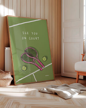 See You On Court Tennis Print, 3 of 9