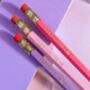 Strawberry Pink Personalised Pencil Gift Set, thumbnail 4 of 4