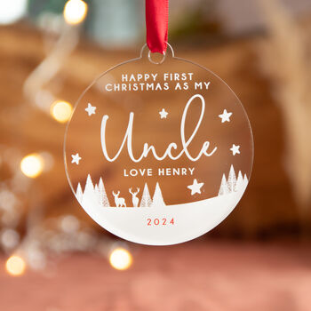 Personalised Bauble For New Uncle's First Christmas, 3 of 5