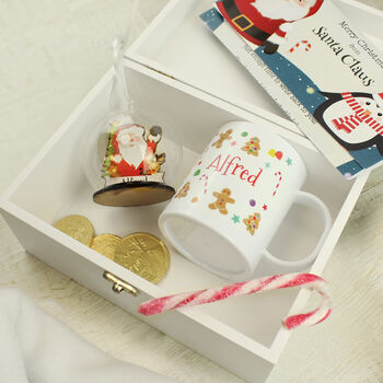 Personalised Small White Wooden Christmas Eve Box, 6 of 6