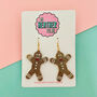 Gingerbread Glitter Christmas Earrings *More Colours Available*, thumbnail 1 of 2