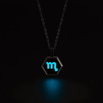 Scorpio Zodiac Glowing Pendant Necklace With Uv Keyring Torch, 4 of 12