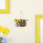 Personalised Felt Sloth And Flower Decoration, thumbnail 5 of 8