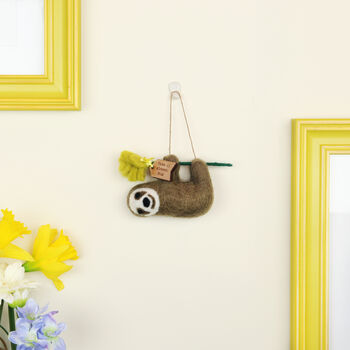 Personalised Felt Sloth And Flower Decoration, 5 of 8