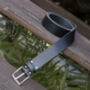 Premium Handmade Black English Leather Mens Belt, thumbnail 1 of 6