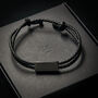 Men's Adjustable Black Braided Leather Bracelet, thumbnail 1 of 12