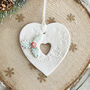 Porcelain Holly Heart Christmas Decoration, thumbnail 1 of 3