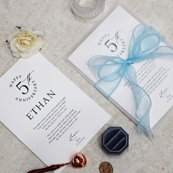 Happy 5th Anniversary Card Personalised Husband Anniversary Card From Wife, 6 of 9