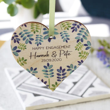 Happy Engagement Wooden Heart Decoration Gift, 7 of 12