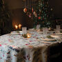 Luxury Designer Christmas Tablecloth Snowy Day, thumbnail 1 of 4