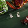 Extra Tiny Christmas Tree Stud Earrings In Sterling Silver, thumbnail 2 of 12