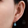 Blue Opal Droplet Drop Hook Earrings In Sterling Silver, thumbnail 8 of 12
