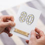 Personalised Marquee Lights 80th Birthday Card, thumbnail 2 of 3