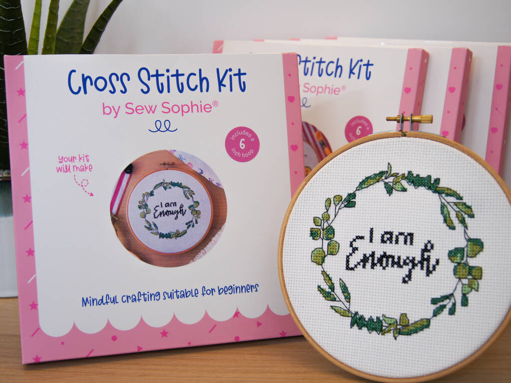 'I Am Enough' Cross Stitch Kit, 1 of 5