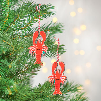 Personalised Couples Lobster Christmas Decorations, 2 of 5