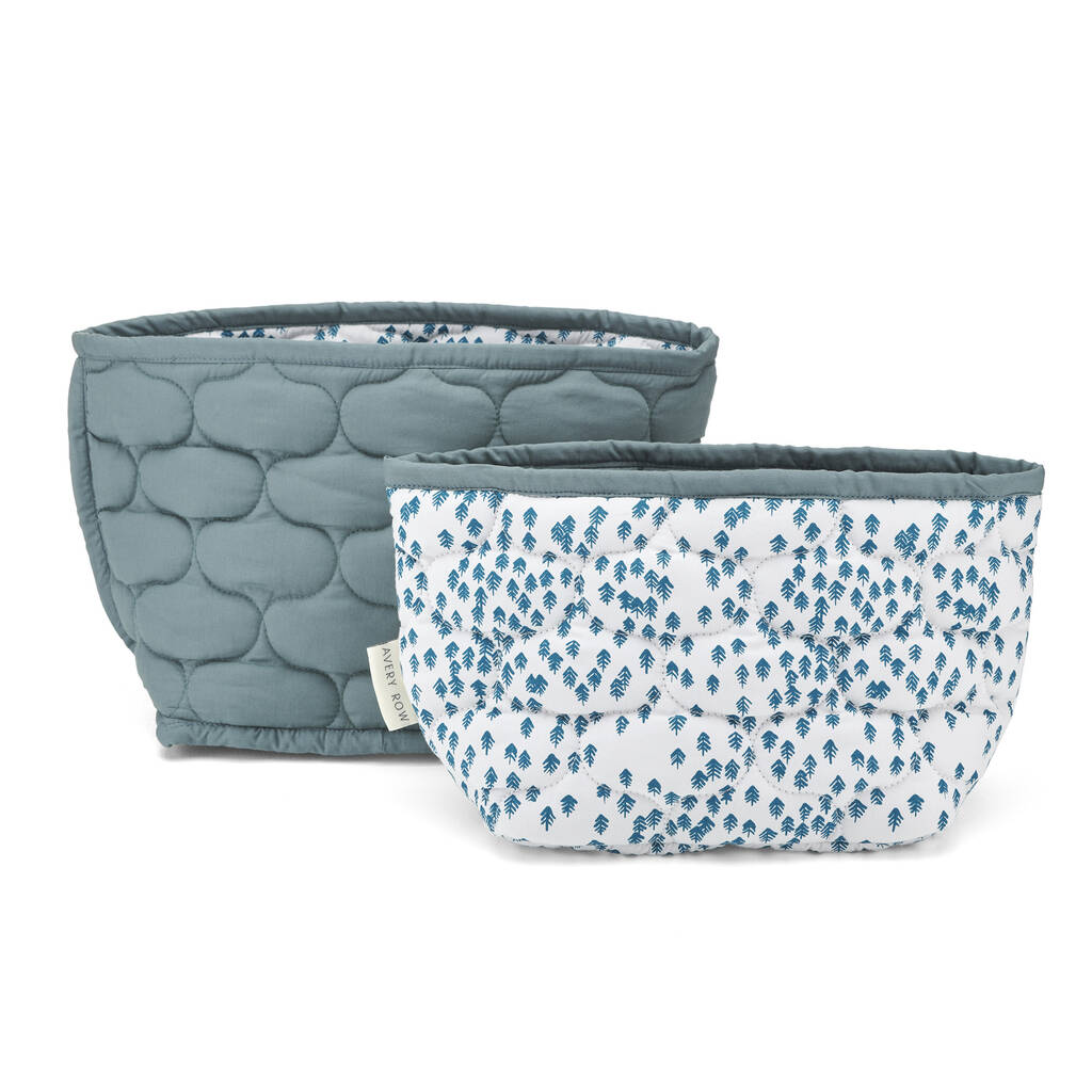 Set Of Two Quilted Storage Baskets Nordic Forest By Avery Row