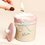 Cream Ceramic Scallop Edge Bow Mum Candle, thumbnail 1 of 2