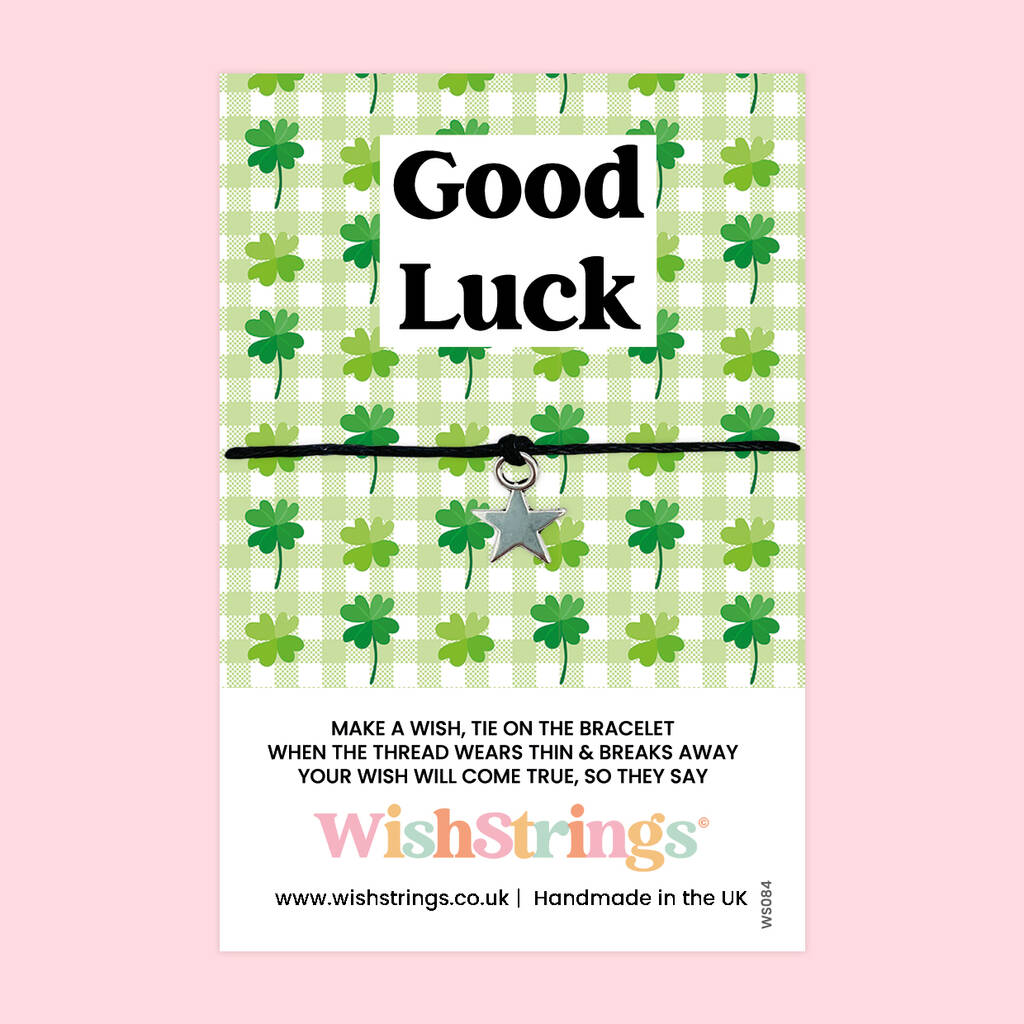 Good Luck Wish Strings Bracelet – Lucky Shamrock Keepsake Gift, 1 of 3