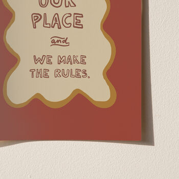 This Is Our Place House Rules Funny Typography Print, 10 of 12