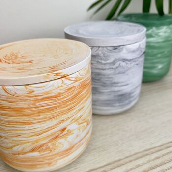 Smooth Grey Marbled Storage Pot With Lid, 6 of 6