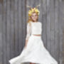 Le Fay Lace Bridal Midi Skirt, thumbnail 3 of 4