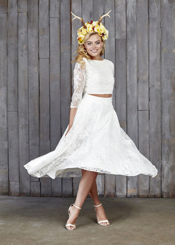 Le Fay Lace Bridal Midi Skirt, 3 of 4