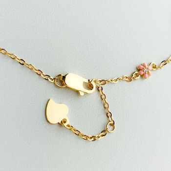 Sterling Silver Bee And Flower Charm Bracelet, 4 of 6