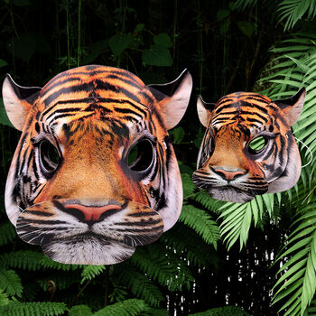 Animal Masks 3D Incl Tiger, Unicorn, Fox And Chimpanzee, 3 of 11